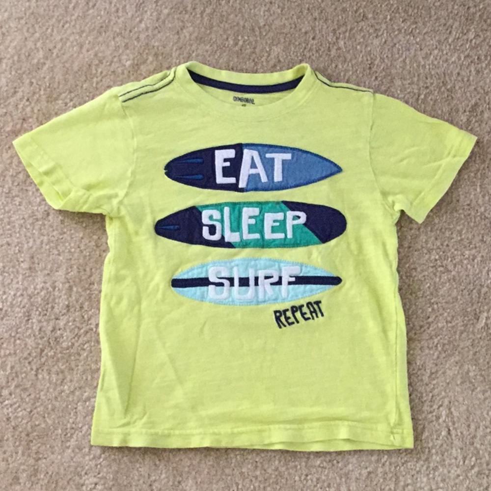 EAT SLEEP SURF Repeat Tee. Size 4T